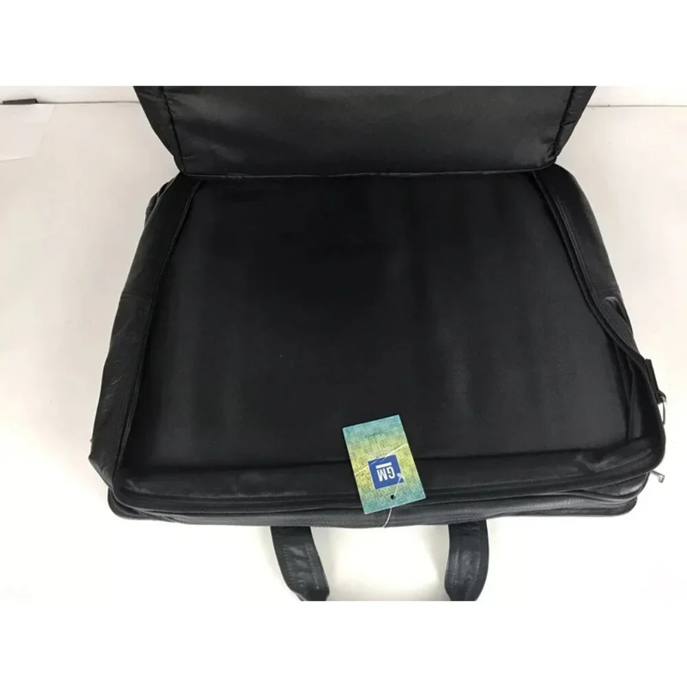 Mad House Unisex Black GM Licensed‎ Product Leather Double Handles Portfolio Bag
